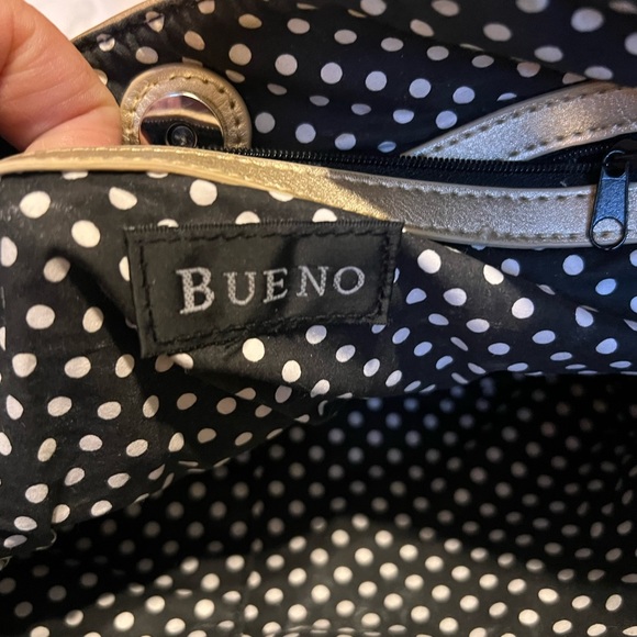 Bueno Tan Canvas & Brown Leather Satchel with Gold Hardware - Picture 5 of 10